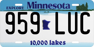 MN license plate 959LUC