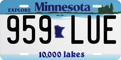 MN license plate 959LUE