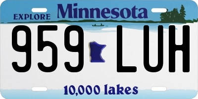 MN license plate 959LUH