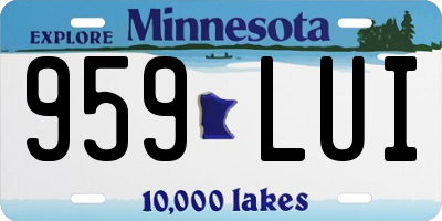 MN license plate 959LUI