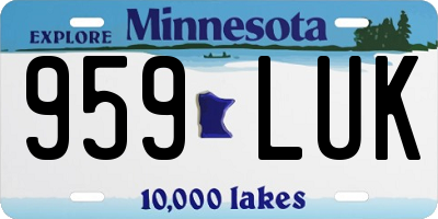 MN license plate 959LUK