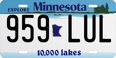 MN license plate 959LUL