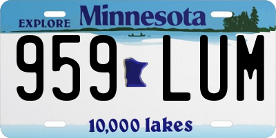 MN license plate 959LUM