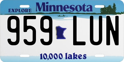 MN license plate 959LUN