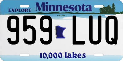 MN license plate 959LUQ