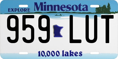 MN license plate 959LUT