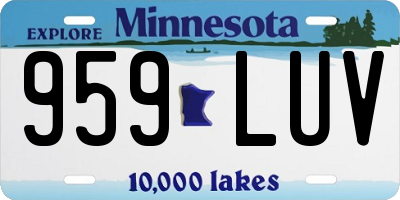 MN license plate 959LUV