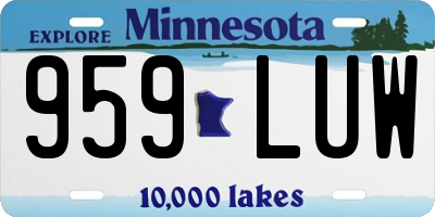 MN license plate 959LUW