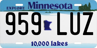 MN license plate 959LUZ
