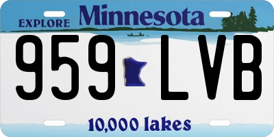 MN license plate 959LVB