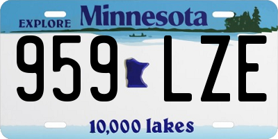 MN license plate 959LZE