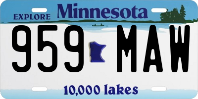MN license plate 959MAW