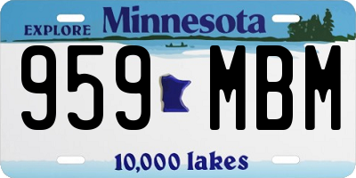 MN license plate 959MBM