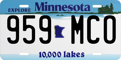 MN license plate 959MCO