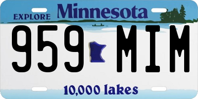 MN license plate 959MIM