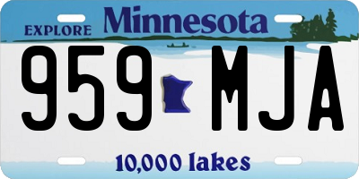 MN license plate 959MJA