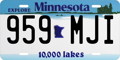 MN license plate 959MJI