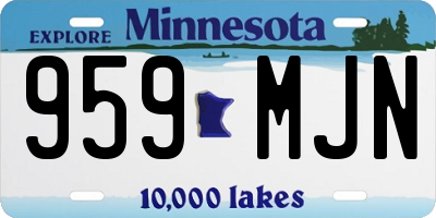 MN license plate 959MJN