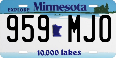 MN license plate 959MJO