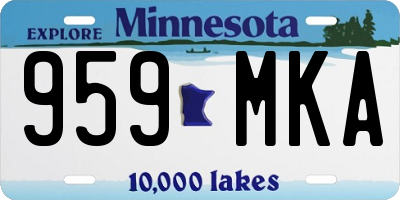 MN license plate 959MKA