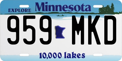 MN license plate 959MKD