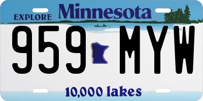 MN license plate 959MYW