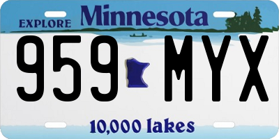 MN license plate 959MYX