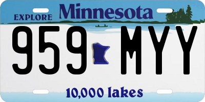 MN license plate 959MYY