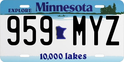 MN license plate 959MYZ