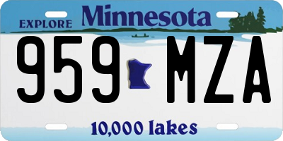 MN license plate 959MZA