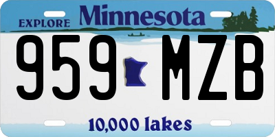 MN license plate 959MZB