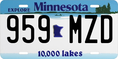 MN license plate 959MZD