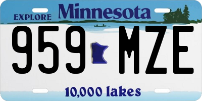 MN license plate 959MZE