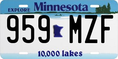 MN license plate 959MZF