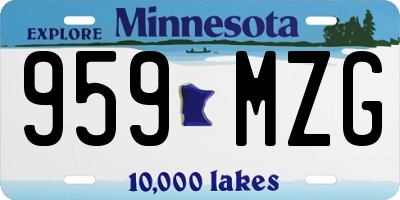 MN license plate 959MZG