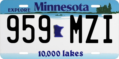MN license plate 959MZI