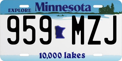 MN license plate 959MZJ
