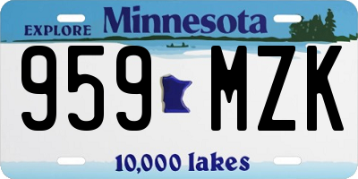 MN license plate 959MZK