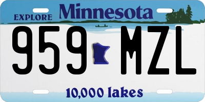 MN license plate 959MZL