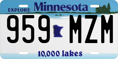 MN license plate 959MZM