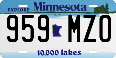 MN license plate 959MZO
