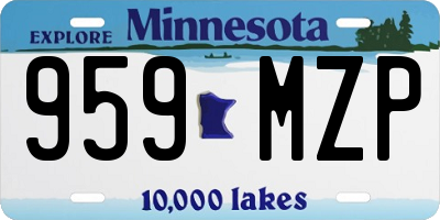 MN license plate 959MZP