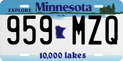 MN license plate 959MZQ