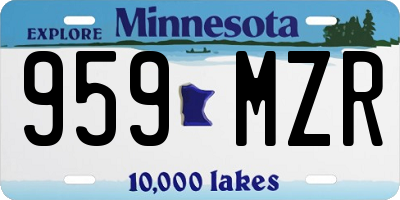MN license plate 959MZR