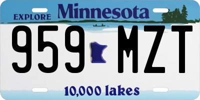 MN license plate 959MZT