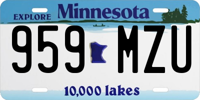MN license plate 959MZU