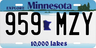 MN license plate 959MZY