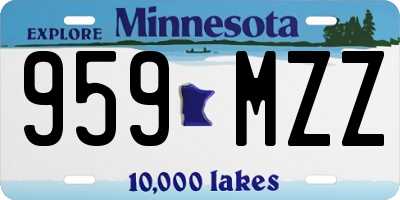 MN license plate 959MZZ