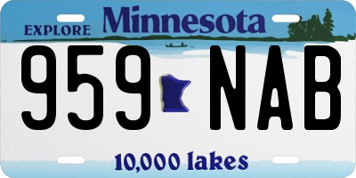 MN license plate 959NAB