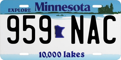 MN license plate 959NAC